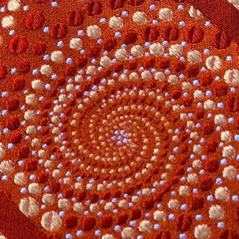Ted Baker London Orange Psychedelic Geometric Spiral Silk Necktie
